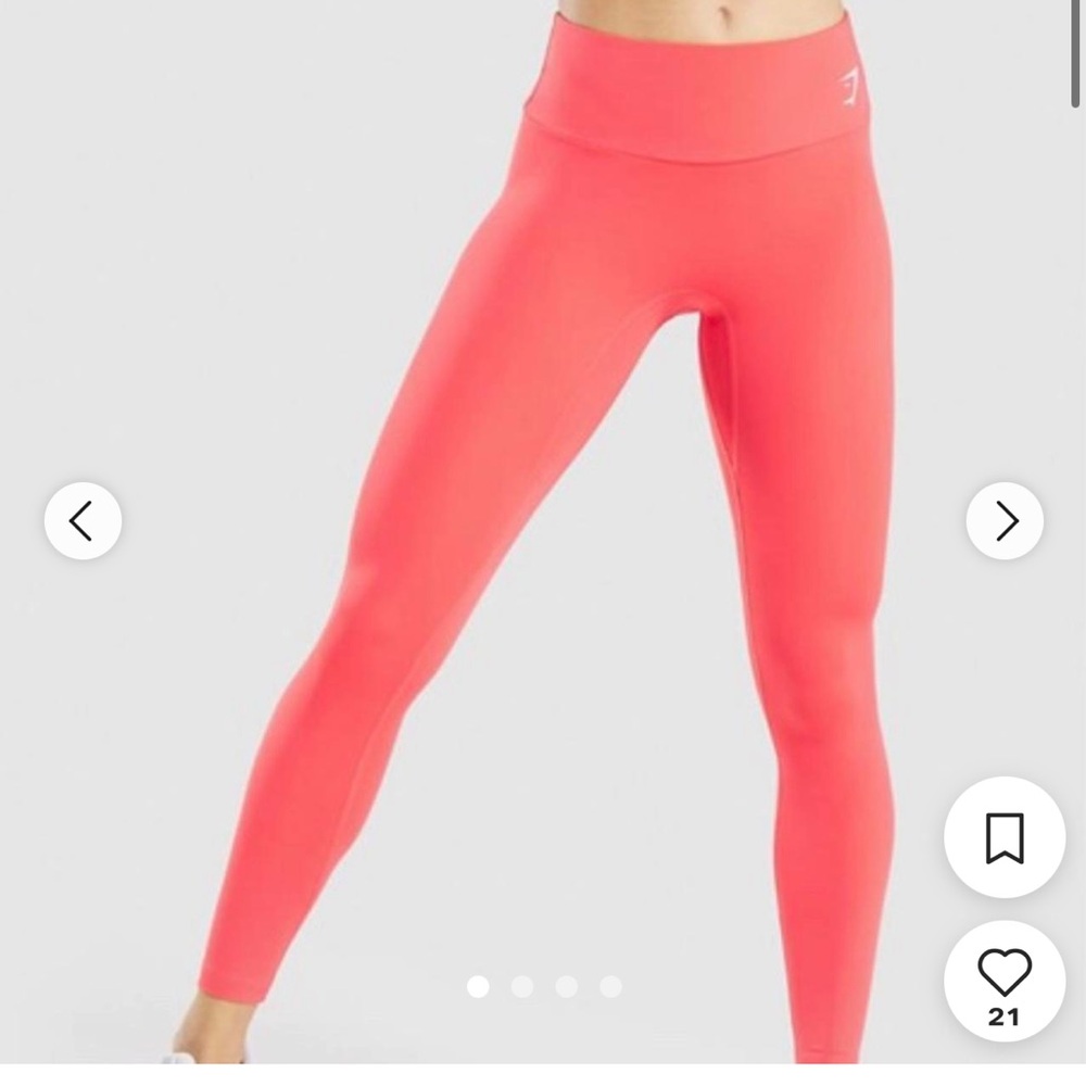 Bright Coral High-Waisted Leggings